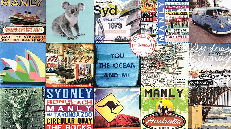 Australia themed tea towel