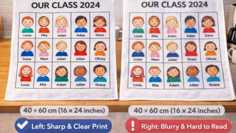 school-tea-towel-printing-quality-sharp-vs-blurry-comparison