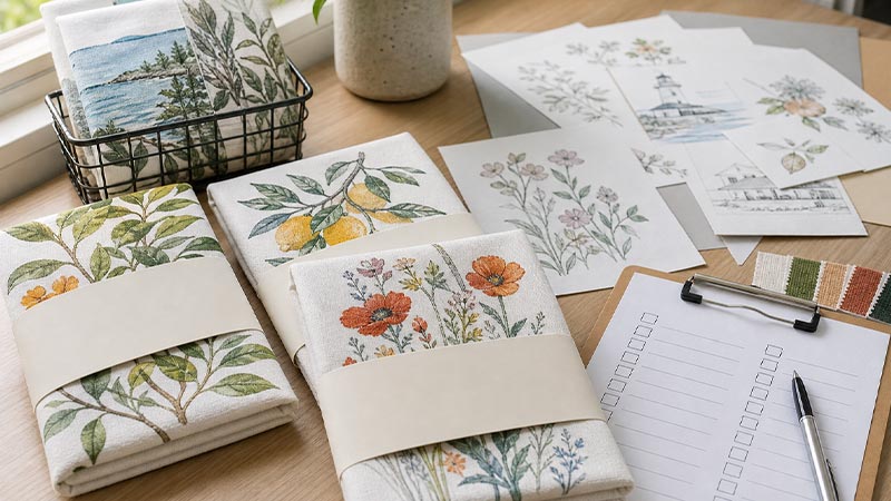 Custom-printed-cotton-tea-towels-with-retail-packaging-and-artwork-planning-checklist