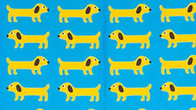 Repeat pattern detail on a digitally printed cotton tea towel.