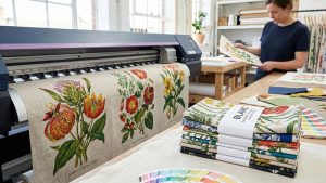Custom cotton tea towel printing and sample review for artwork-led projects.